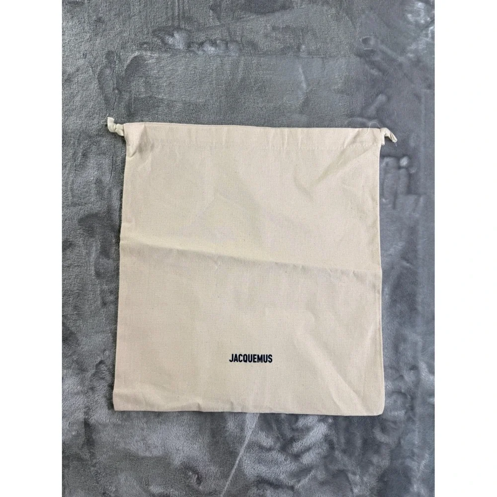Jacquemus Women's Dust Bag Large Beige Woven Canvas Texture Top Black